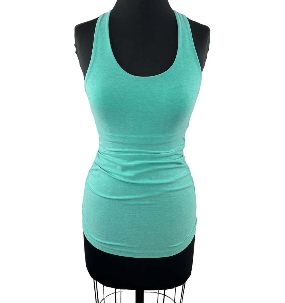 Beyond the Bump Women's Green Sleeveless Scoop Neck Racerback Tank Size XS